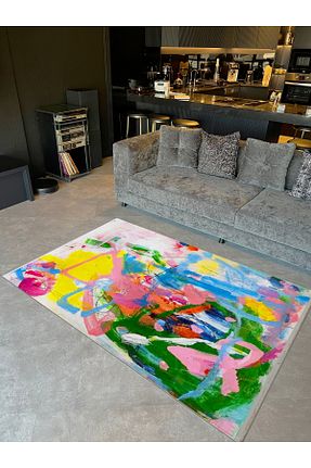فرش رنگی قابل شستشو Rugs Modern Halı - کد 873734961