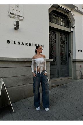 بلوز سفید زنانه ساده ALLEYTA - کد 873737701