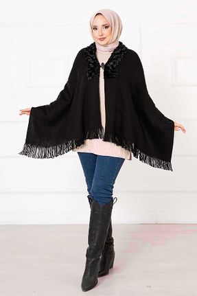 پانچو مشکی زنانه EBRUTESETTÜR - کد 873740989