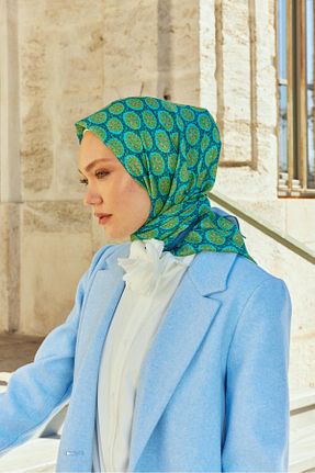 روسری سبز پنبه پلی استر MİRSOY SCARF - کد 886724611