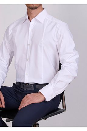 پیراهن سفید مردانه رگولار Mondo - کد 873747129