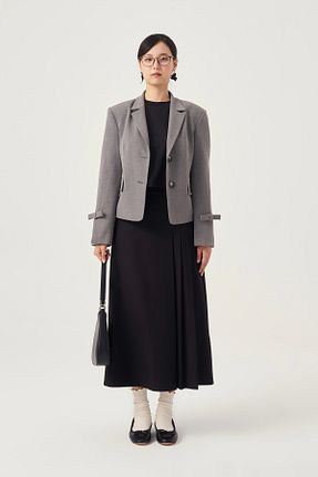 کت بلیزر طوسی زنانه پلی ویسکون Beju be - کد 779058450