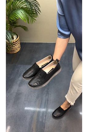 کفش کژوال مشکی زنانه چرم خالص DİVA - کد 873765739