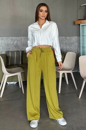 شلوار سبز زنانه پنبه ای GÜLSELİ - کد 873777227