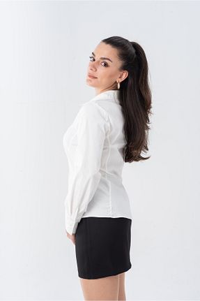 پیراهن سفید زنانه رگولار Butik - کد 873793845