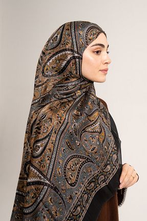 شال مشکی زنانه ابریشم CHALE - کد 873783342