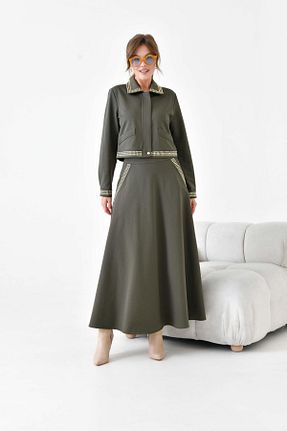 ست بالاتنه و پائین تنه خاکی زنانه بافتنی FTZ WOMEN - کد 873793381