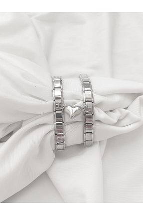 دستبند استیل (فولاد) متالیک زنانه استیل (فولاد) bijoux uniques - کد 873791758