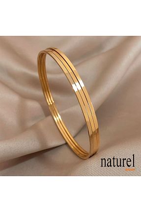 دستبند استیل (فولاد) زرد زنانه استیل (فولاد) Naturel Tılsım - کد 873793430