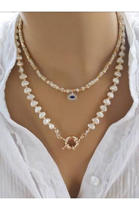 گردنبند جواهر سفید زنانه فلزی Shisa Jewel - کد 873793513
