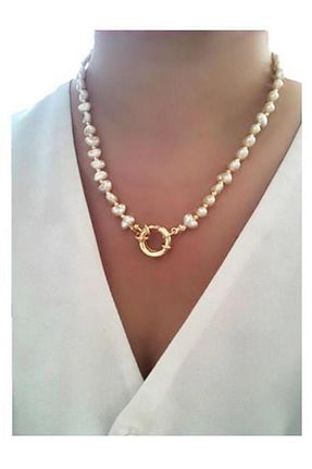 گردنبند جواهر سفید زنانه فلزی Shisa Jewel - کد 873793513