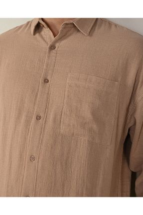 پیراهن بژ مردانه گشاد İLKCET MODA - کد 873799536