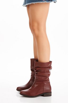 بوت / نیم بوت زرشکی زنانه جیر MUMELSHOES - کد 873839889