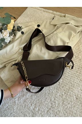 کیف دوشی قهوه ای زنانه چرم مصنوعی ELFCO - کد 873849016