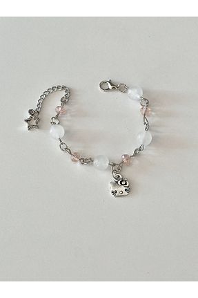 دستبند جواهر سفید زنانه سنگ طبیعی sleyshop - کد 873852420