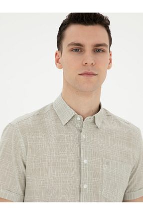پیراهن بژ مردانه رگولار Pierre Cardin - کد 827847360