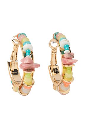گوشواره جواهر رنگی روکش طلا Parfois - کد 873885718