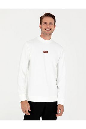 سوئیشرت سفید مردانه ساده Pierre Cardin - کد 858458527