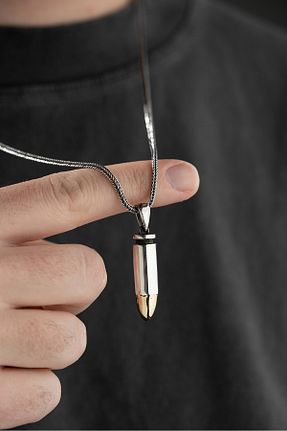 گردنبند نقره طوسی مردانه 925 عیار Vetro Silver - کد 873908049