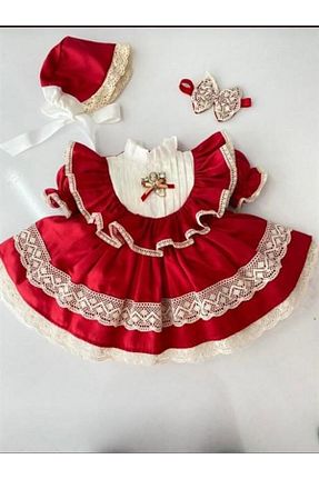 لباس قرمز بچه گانه بافتنی Hly Karol Tasarım - کد 349209240