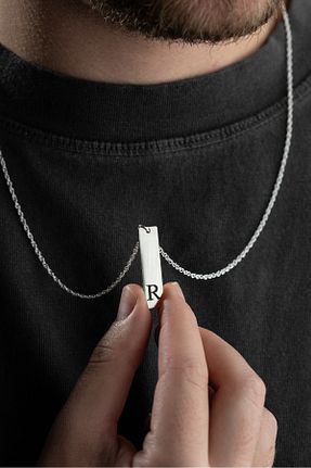 گردنبند نقره طوسی مردانه 925 عیار Vetro Silver - کد 873912832