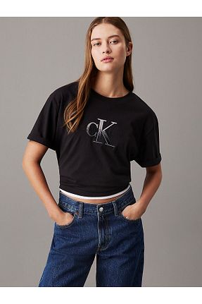 تیشرت مشکی زنانه رگولار Calvin Klein - کد 873926455