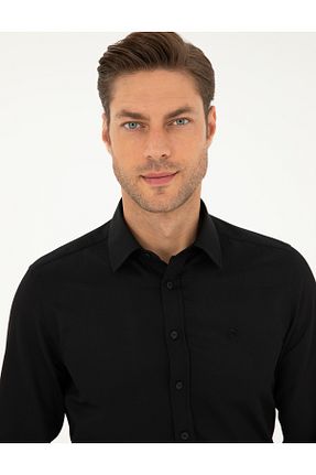 پیراهن مشکی مردانه اسلیم فیت Pierre Cardin - کد 849749556