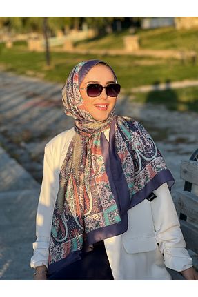 شال قهوه ای زنانه پنبه ای QASSA SHAL - کد 873960770