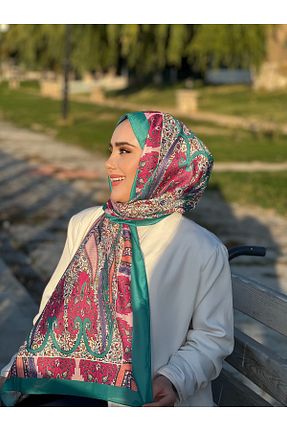 شال سبز زنانه پنبه ای QASSA SHAL - کد 878967956