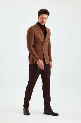 کت قهوه ای مردانه اسلیم Savira - کد 874007730