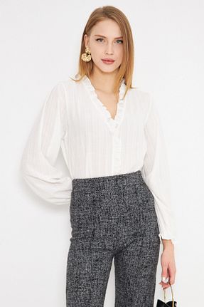 بلوز سفید زنانه ساده armonika - کد 874002666