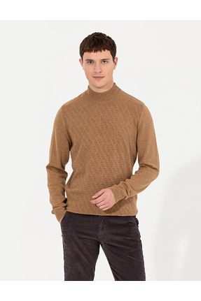 پلیور قهوه ای مردانه ساده Pierre Cardin - کد 828864039