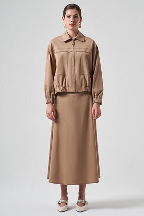 کت حجاب قهوه ای زنانه رگولار Nuss - کد 874426309