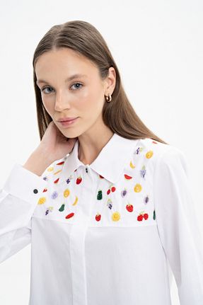 تونیک حجاب سفید زنانه بافتنی Aker - کد 833476690