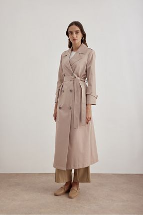 ترنچکت حجاب بژ زنانه بدون آستر Aker - کد 855460421