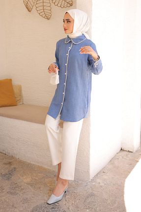 پیراهن حجاب سرمه ای زنانه رگولار İmajButik - کد 828367666