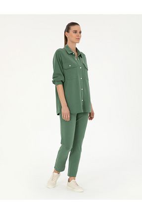 شلوار کرمگن سبز زنانه رگولار Pierre Cardin - کد 839595889
