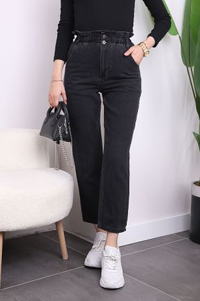 شلوار جین طوسی زنانه پاچه کش دار İmajButik - کد 874074427