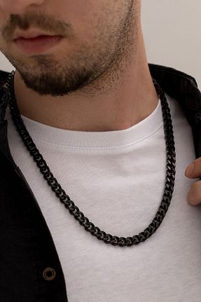 گردنبند استیل ( فولاد ) مشکی مردانه استیل (فولاد) vogutima - کد 874073825