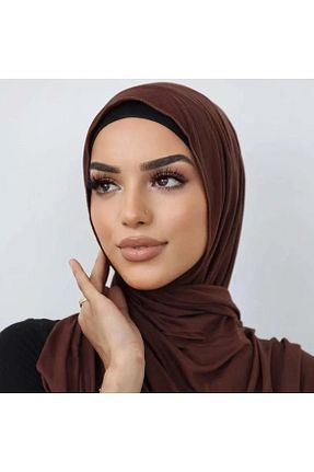 شال قهوه ای زنانه ویسکون Lidya Şal - کد 874120054