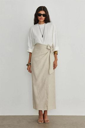 دامن بژ زنانه بافتنی The Moda - کد 832802394