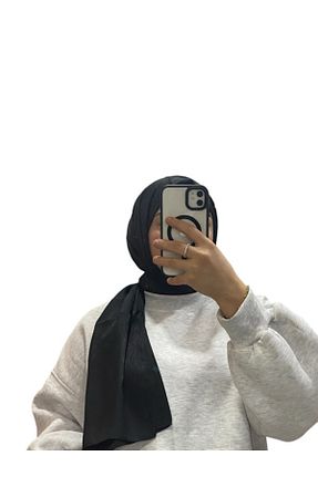 روسری مشکی کرپ ساتن ابریشم LOSYANA - کد 874153855