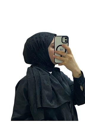 روسری مشکی کرپ ساتن ابریشم LOSYANA - کد 874153939
