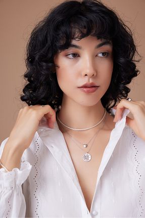 گردنبند نقره طوسی زنانه 925 عیار orchards - کد 874159806