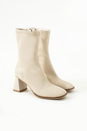 بوت / نیم بوت بژ زنانه چرم مصنوعی DUXAL SHOES - کد 874171241
