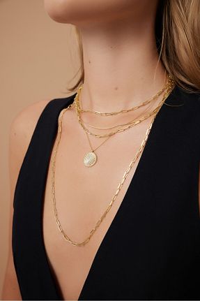 گردنبند نقره زرد زنانه 925 عیار orchards - کد 874182202