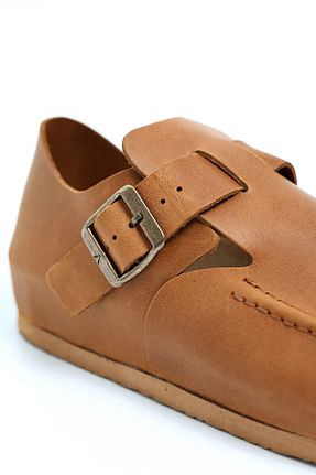 دمپائی قهوه ای زنانه چرم خالص Akman Leather - کد 874176664