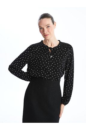 بلوز مشکی زنانه ساده LC Waikiki - کد 861810074