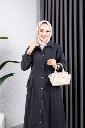 کلاه و ابایا مشکی زنانه جین HARMAN BUTİK - کد 874174278