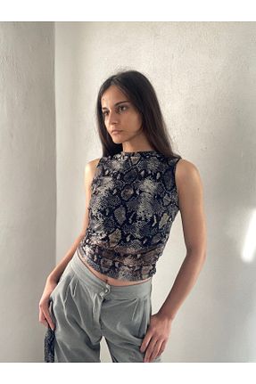بلوز قهوه ای زنانه گلدار Butik - کد 874236540
